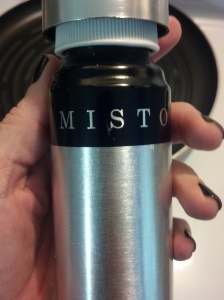Forget about all of those chemical filled cooking sprays. Fill a Misto cannister with good quality olive oil.  Purchase at My Amazon Store.